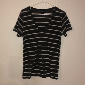 Grey and white striped shirt